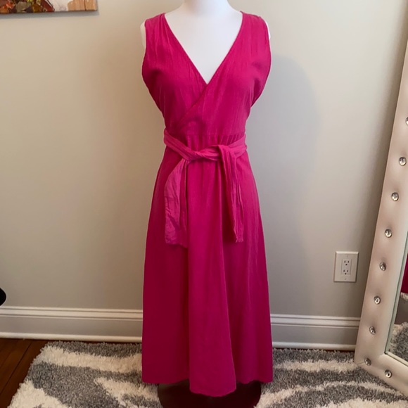 Stella Martini Dresses Stella Martini Fuschia Linen Sleeveless